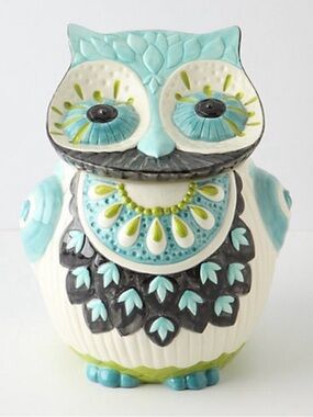 Anthropologie Bubo Owl Cookie Jar Retired
